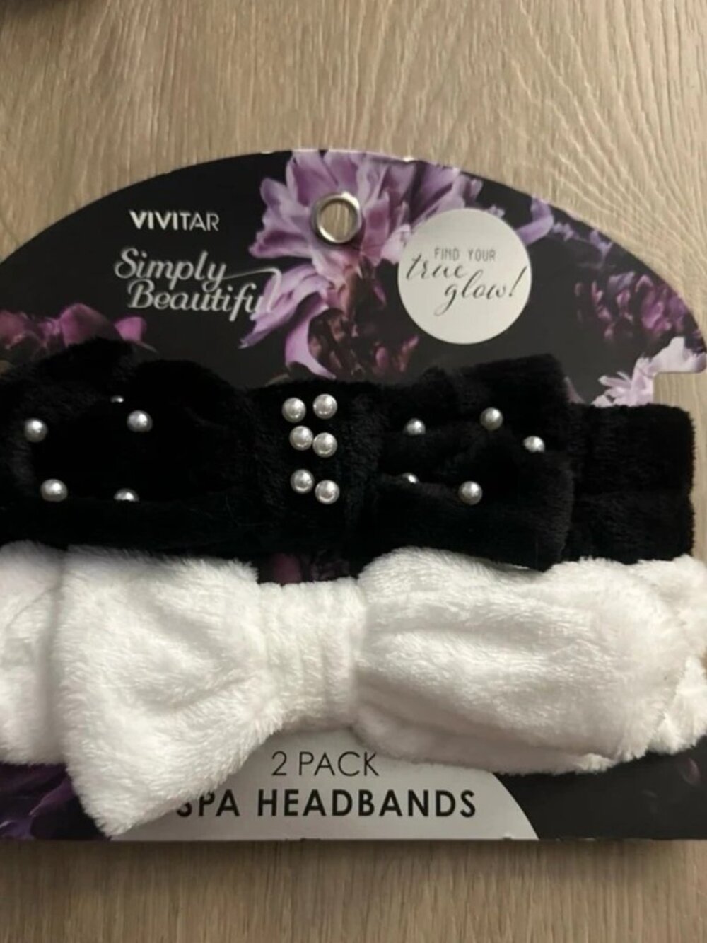 2-Pack Plush Spa Headbands in Black & White